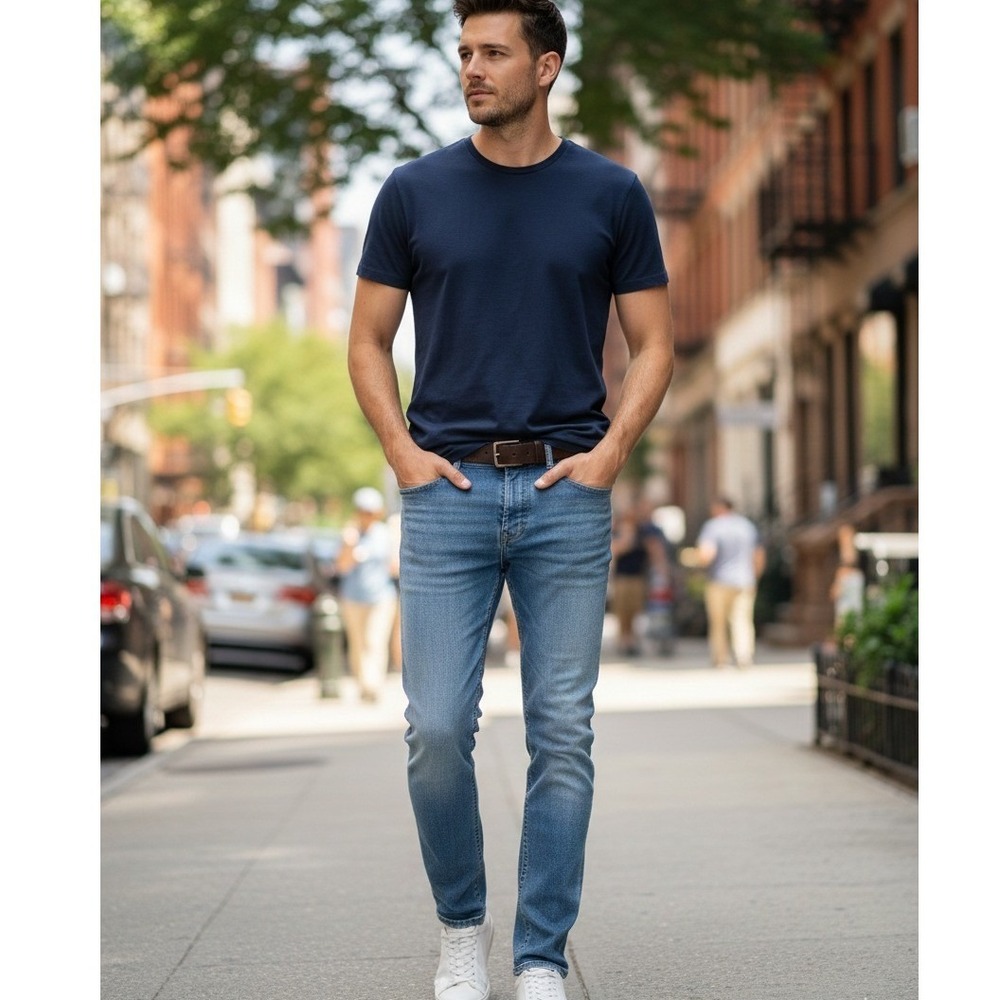 Denim Co‎ Jeans Mens 32x32 Straight Fit Light Wash Button Fly Stretch Streetwear